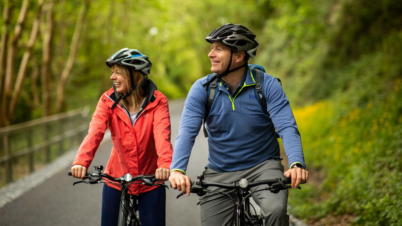 The Limerick Greenway, Padraig Fogarty and girlfriend Rachel in Tullig Woods. Photograph: Sean Curtin True Media.