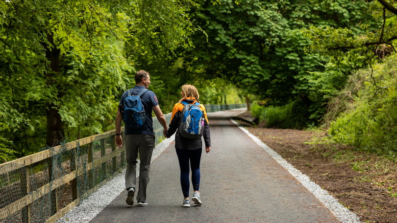 The Limerick Greenway, Padraig Fogarty and girlfriend Rachel in Tullig Woods. Photograph: Sean Curtin True Media.