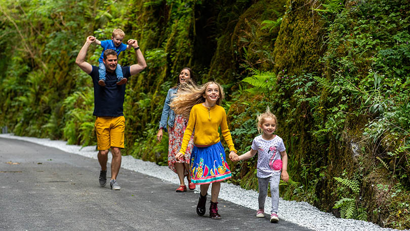 Alan and Lisa Ruttle with their children Sarah (10), Emma Noreen (5) and Will (2) at Barnagh on the Limerick Greenway. Photo: Seán Curtin, True Media.