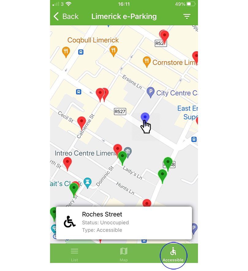 eParking App - Accessible Parking Spaces - Limerick City