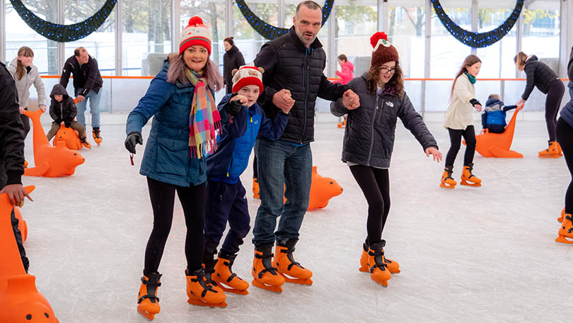 Family skating at Limerick on Ice. Photo: Paul Corey Photography