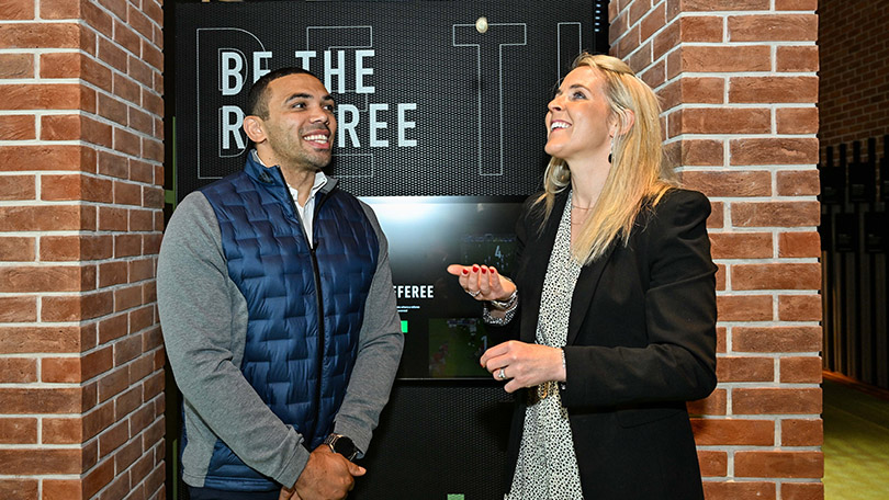 Joy Neville and Bryan Habana at the launch of the IRE, Limerick