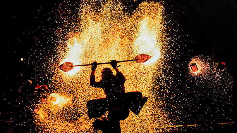 Rogu fire performance. Photo: Brian Arthur