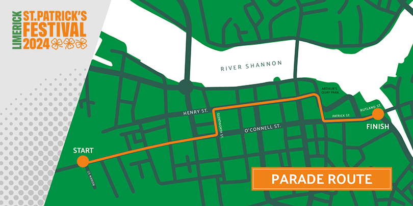 2024 Limerick St. Patrick's Day Parade Route