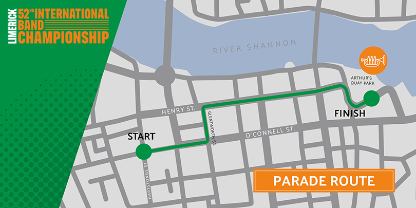 52nd Limerick International Band Championship Route Map 