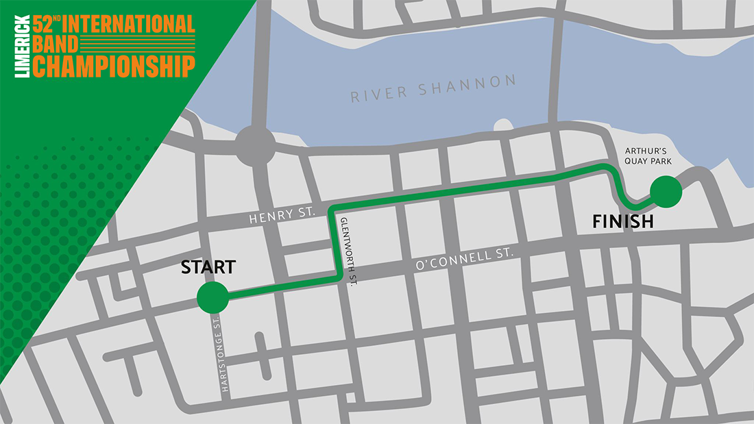 Limerick International Band Championship Route Map